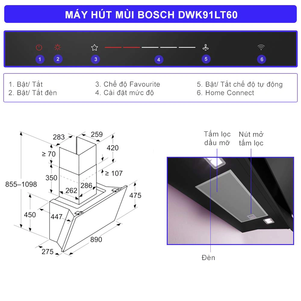 Máy hút mùi âm tủ Bosch DWK91LT60  QH246636 1