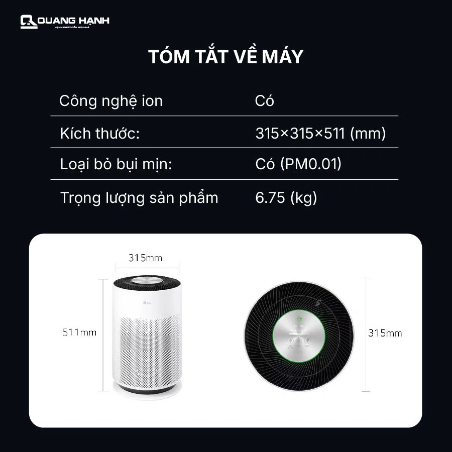Máy lọc không khí LG PuriCare 360 Hit AS60GHWG0 41W QH241899 2
