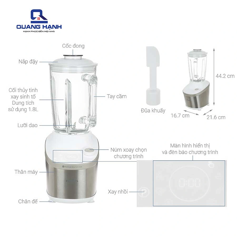 Máy xay sinh tố Philips HR3760/01 QH243676 1
