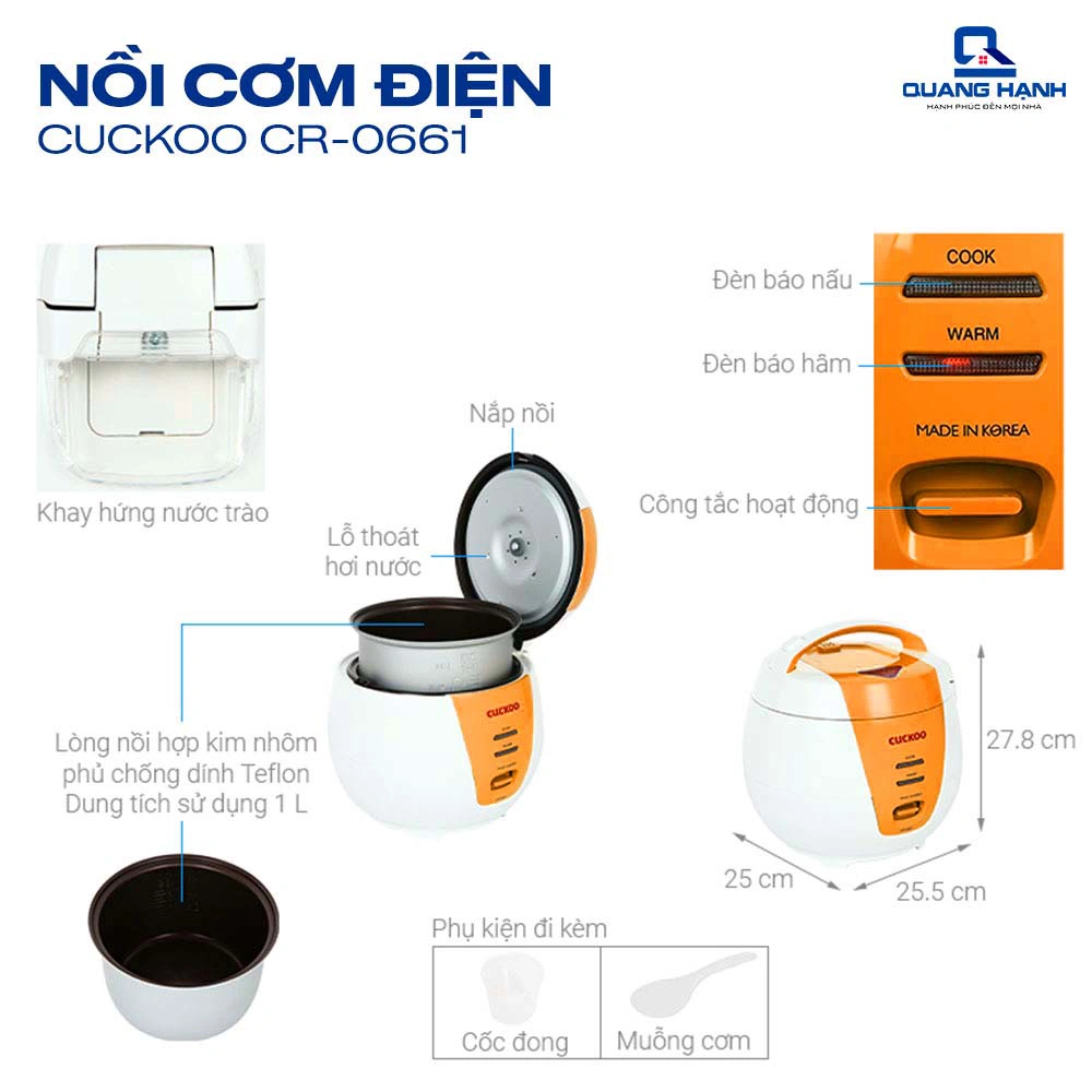 Nồi cơm điện Cuckoo CR-0661 1.08 lít QH4519 1