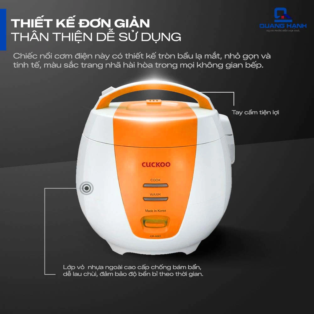 Nồi cơm điện Cuckoo CR-0661 1.08 lít QH4519 3