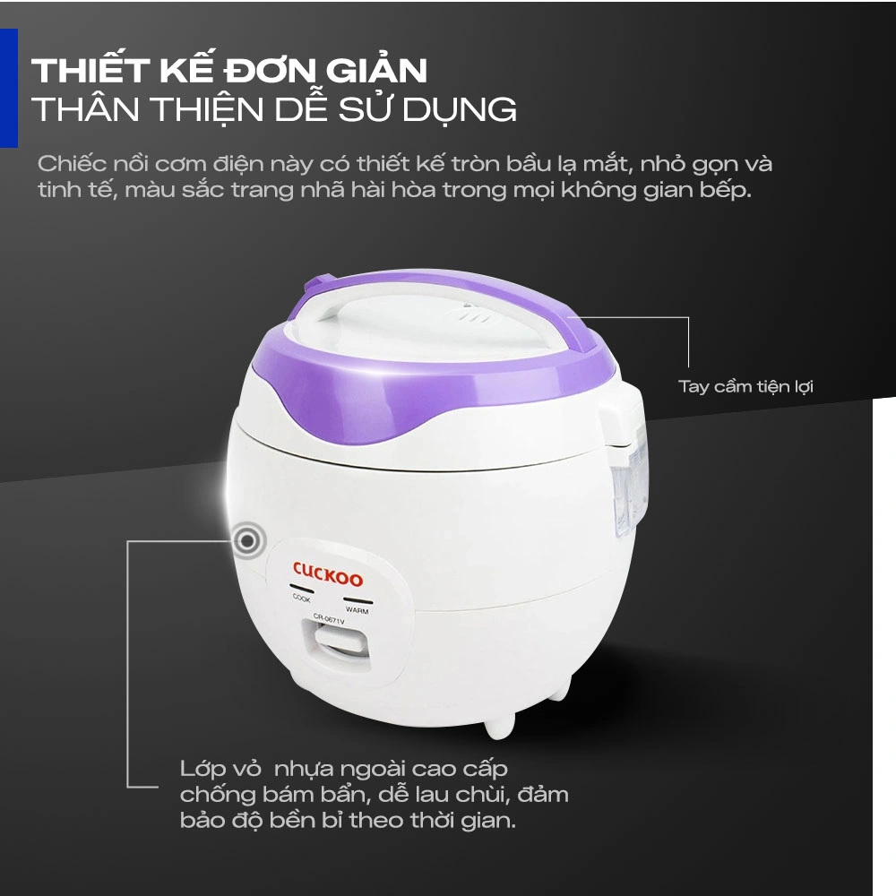 Nồi cơm điện cơ Cuckoo 1.08L CR-0671/VWVNCV QH4702 2