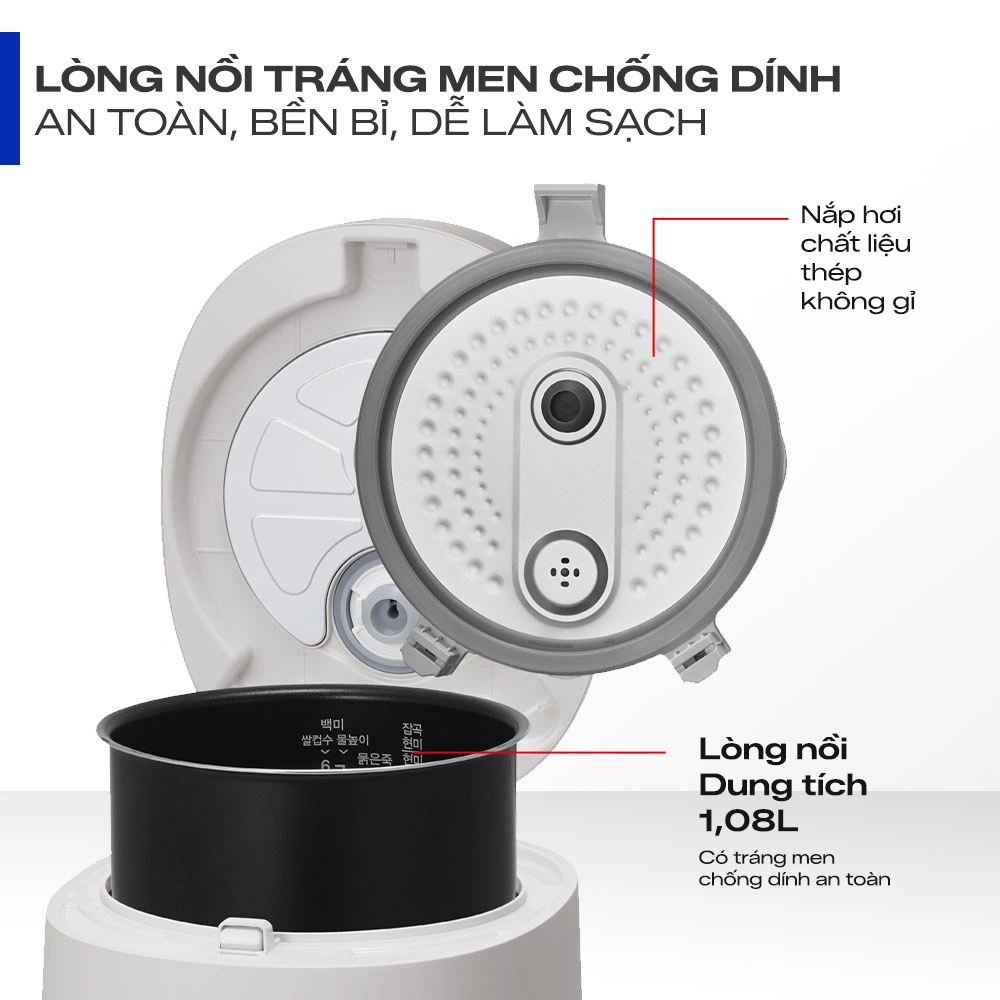 Nồi cơm điện Cuckoo CR-0685GW 1.08 lít QH247420 3