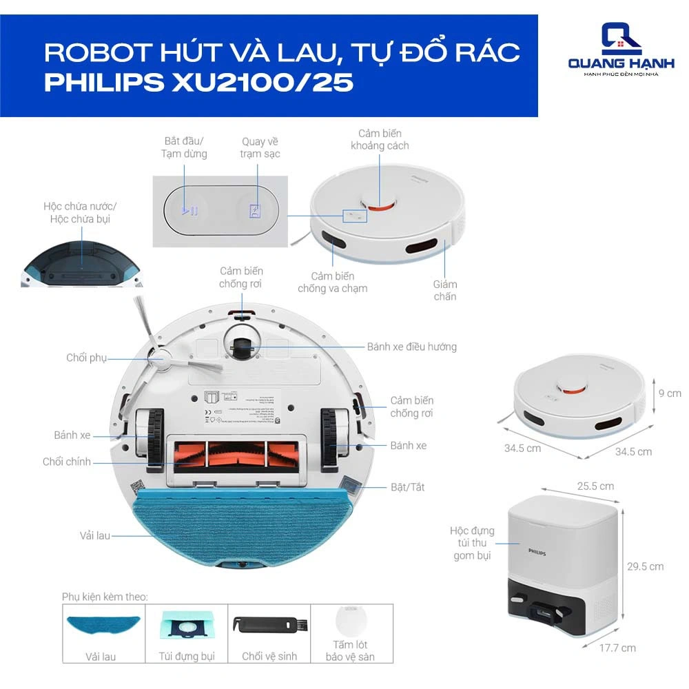Robot hút bụi lau nhà Philips XU2100/25  QH246784 1