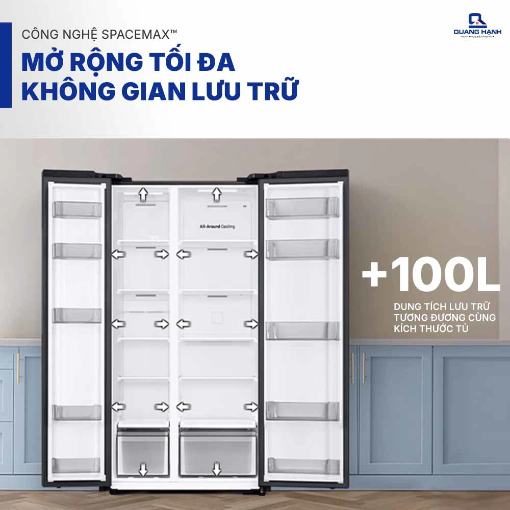 Tủ lạnh Side By Side 583 lít Inverter Samsung RS57DG400EM9SV QH245511 2