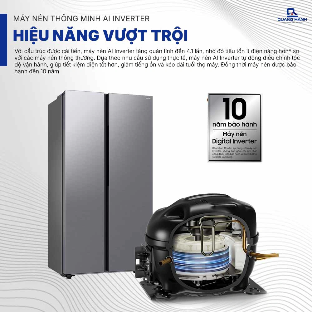 Tủ lạnh Side By Side 583 lít Inverter Samsung RS57DG400EM9SV QH245511 4
