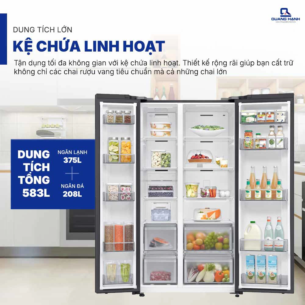 Tủ lạnh Side By Side 583 lít Inverter Samsung RS57DG400EM9SV QH245511 3