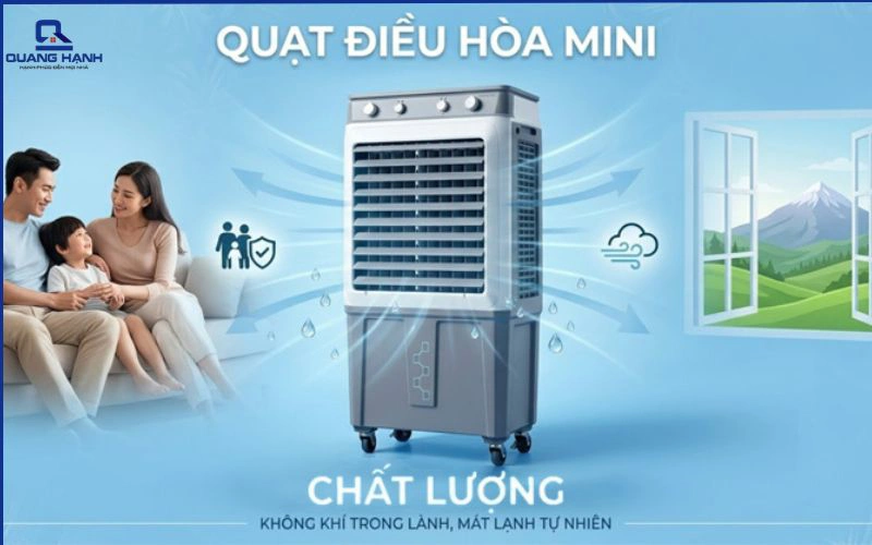 so sánh quạt điều hòa và quạt hơi nước
