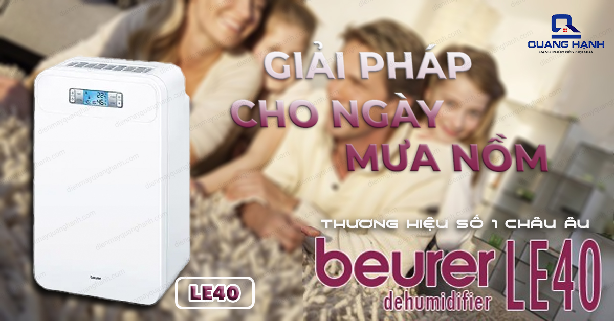 Máy hút ẩm Beurer LE 40 là máy hút ẩm thương hiệu số 1 Châu Âu, đảm bảo vận hành êm ái và chính xác.