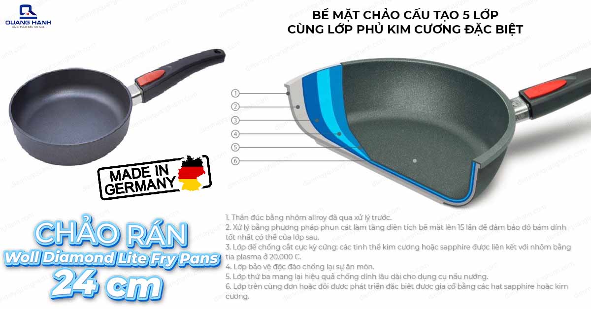 Chảo rán woll diamond lite fry pans 24cm