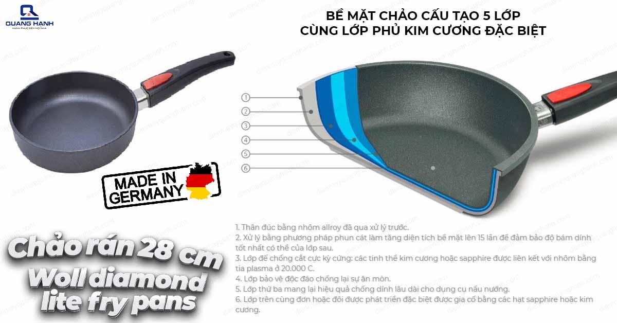 Chảo rán woll diamond lite fry pans 28cm