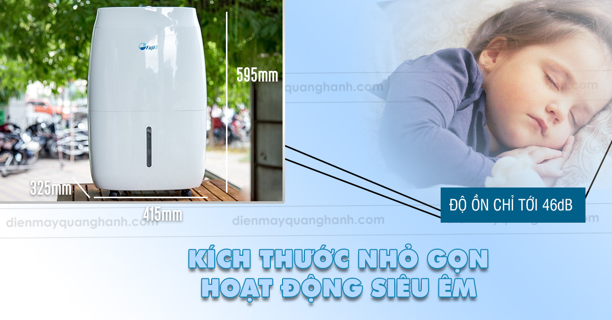 hút ẩm fujie HC-920EC có kiểu dạng nhỏ gọn và hoạt động rất êm ái