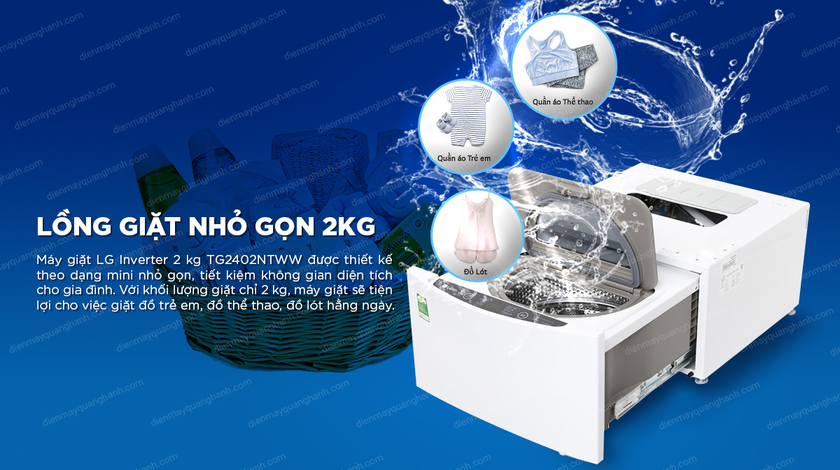 Máy giặt LG TWINWash Mini Inverter 2 kg TG2402NTWW 2