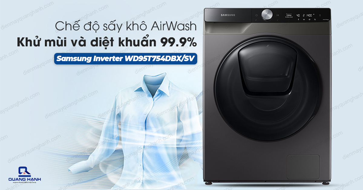 Máy giặt sấy Samsung Inverter 9.5 kg WD95T754DBX/SV