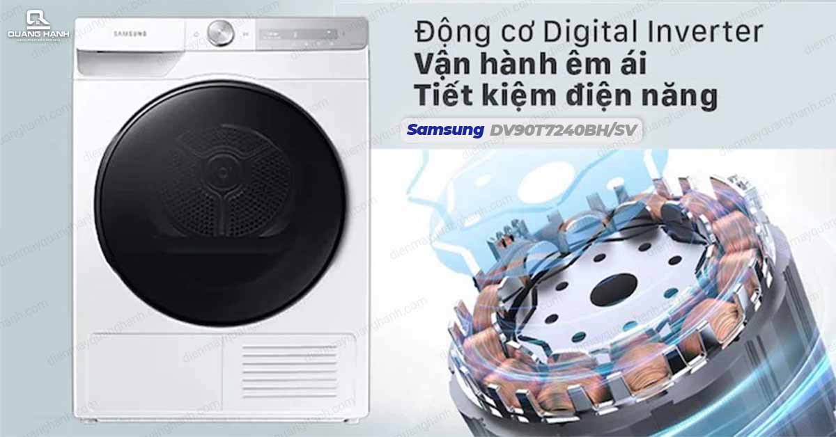 Máy sấy bơm nhiệt Samsung Inverter 9 kg DV90T7240BH/SV