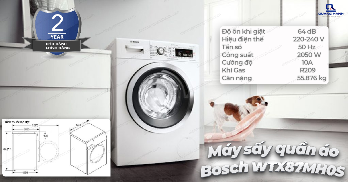 Máy sấy quần áo Bosch WTX87MH0SG