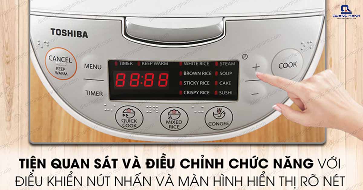 Nồi cơm điện tử Toshiba 1.8 lít RC-18DH2PV(W)