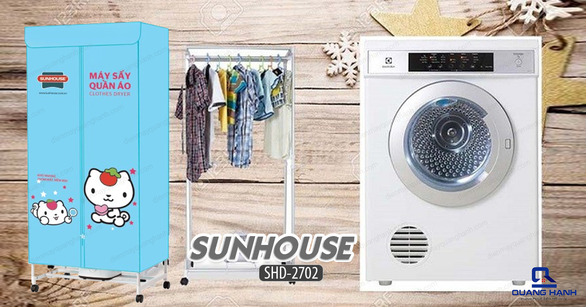 Máy sấy quần áo Sunhouse SHD2702 được đánh giá là chiếc máy sấy quần áo gia đình hoàn hảo.