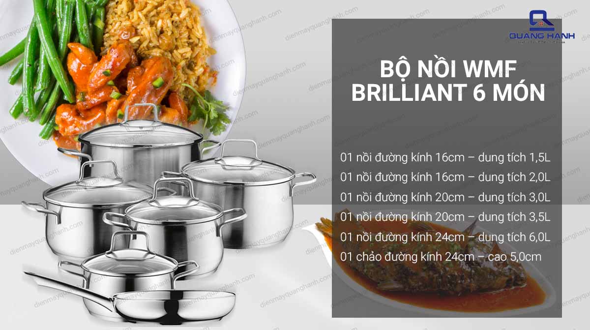 Bộ nồi WMF Brilliant 6 chiếc