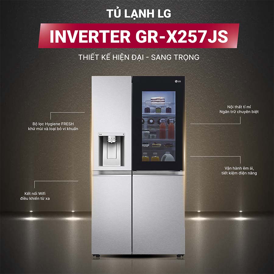 Tủ lạnh LG Inverter 635 lít GR-X257JS