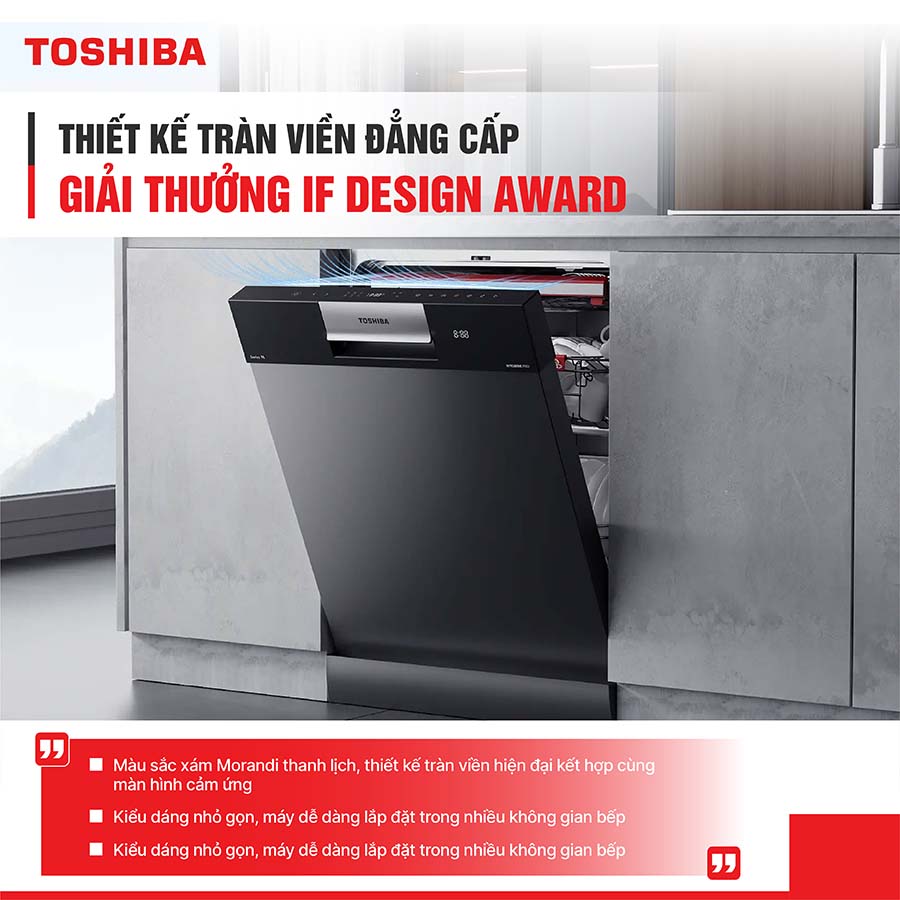 Máy rửa bát 15 bộ Toshiba DW-15F7(G)-VN