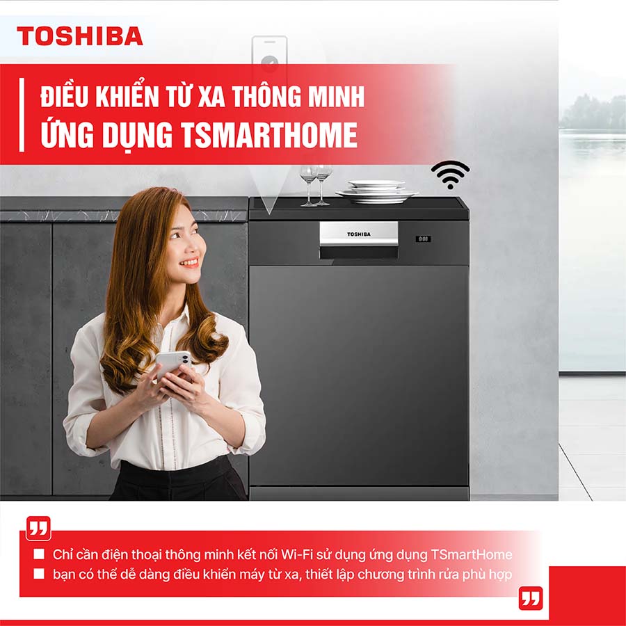 Máy rửa bát 15 bộ Toshiba DW-15F7(G)-VN