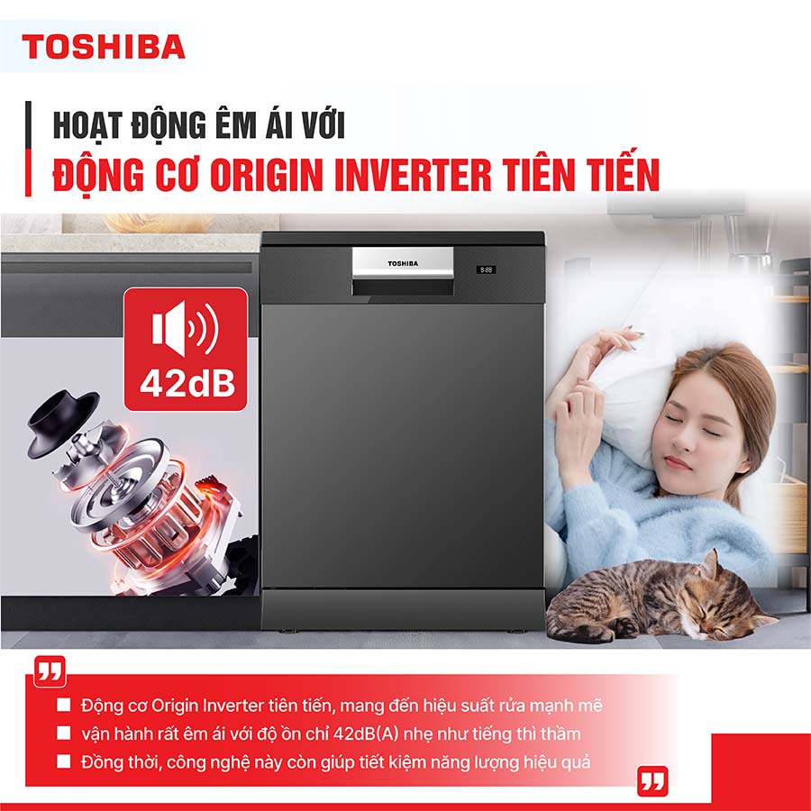 Máy rửa bát 15 bộ Toshiba DW-15F7(G)-VN