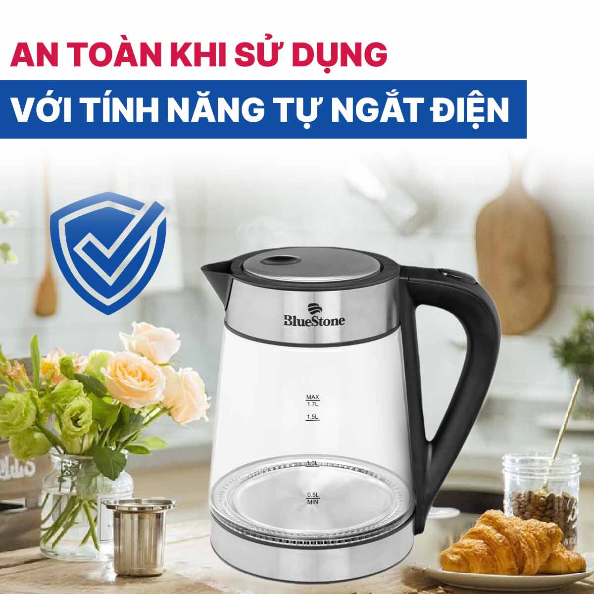 Bình đun siêu tốc Bluestone 1.7 lít KTB-3426