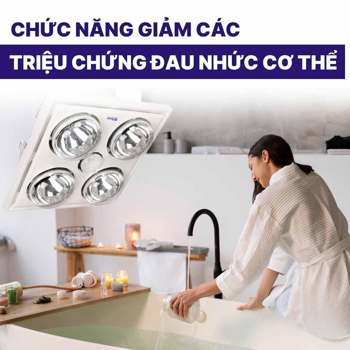 Đèn sưởi Hans 4 bóng âm trần H4B