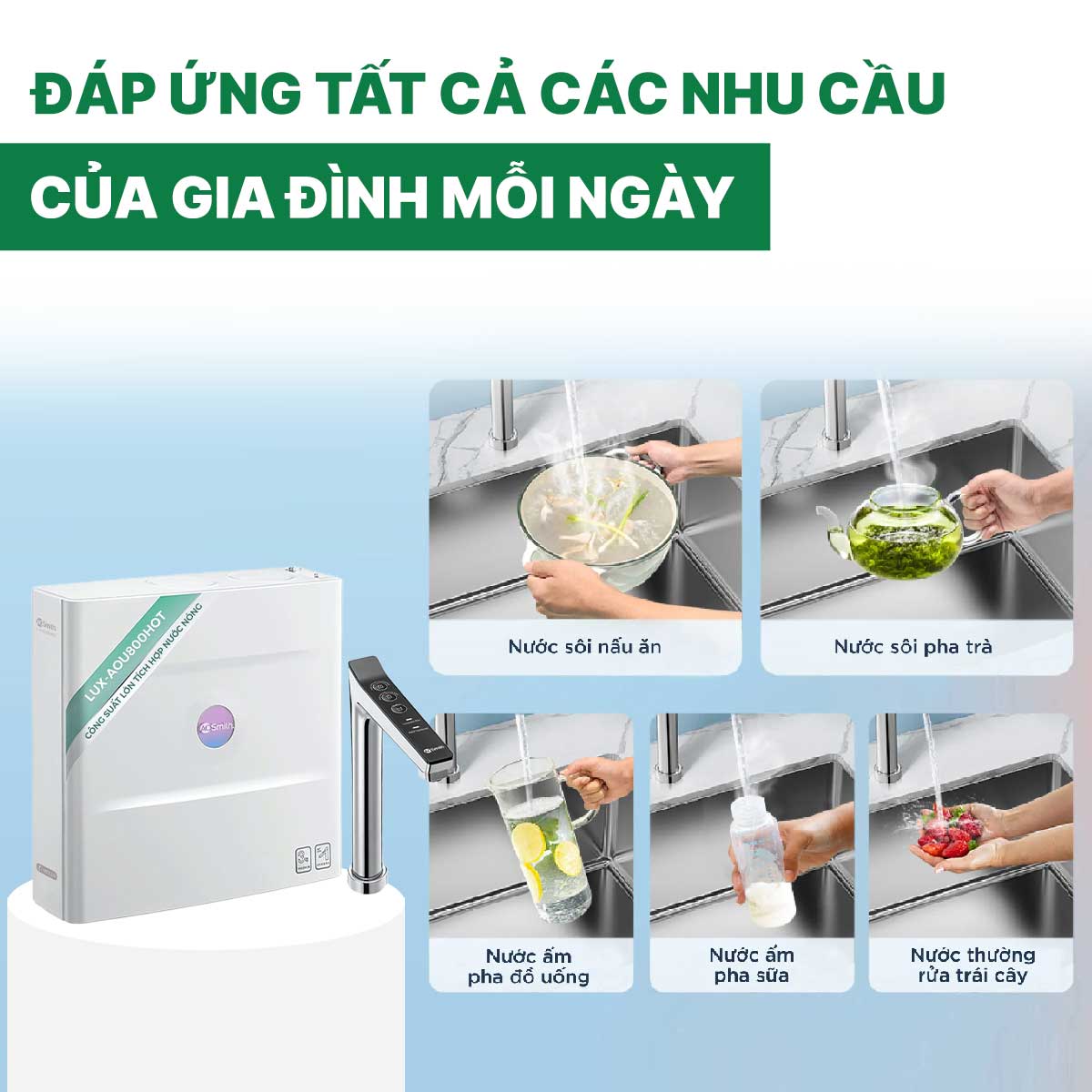 Máy lọc nước A. O. Smith ROSS™ LUX-AOU800HOT