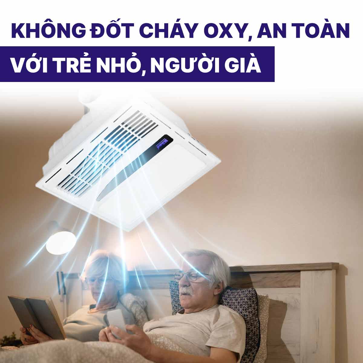 Quạt sưởi âm trần Hans HA-R có điều khiển từ xa
