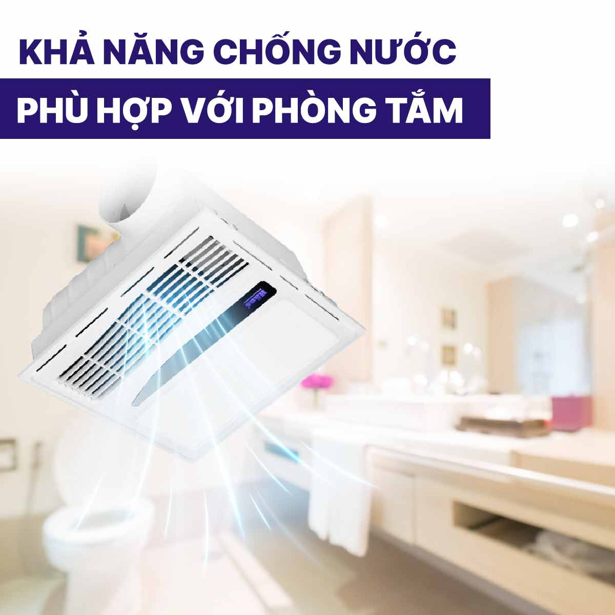Quạt sưởi âm trần Hans HA-R có điều khiển từ xa