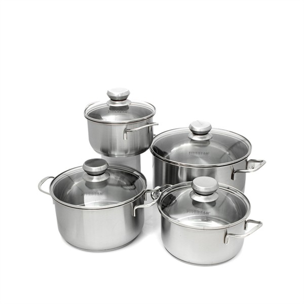 Bộ nồi Fivestar 4 chiếc nắp kính Mới