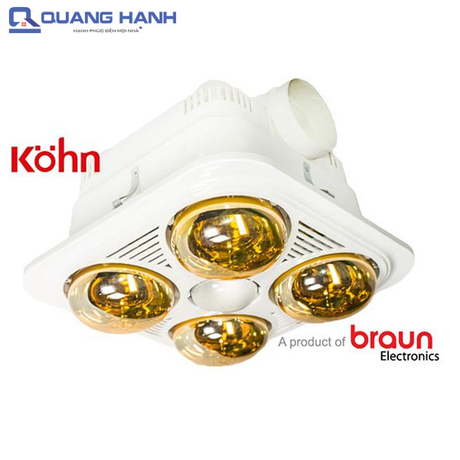 Đèn sưởi nhà tắm Braun Kohn BU04GR 4 bóng 5003 2
