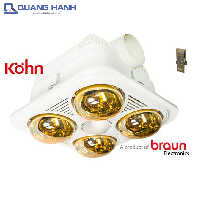 Đèn sưởi nhà tắm Braun Kohn BU04GR 4 bóng 5003 1