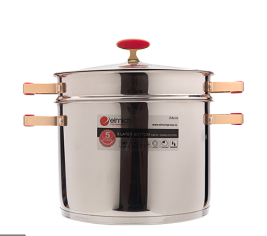 Nồi hấp Elmich Inox 304 Red Velvet 28cm EL0979 - 2350979 QH6066
