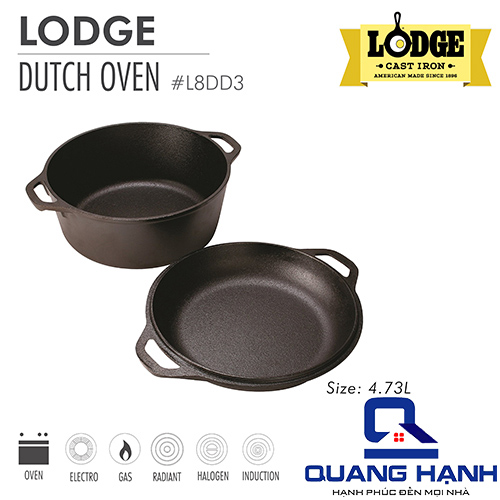 BỘ NỒi CHẢO GANG LODGE L8DD3 QH7163
