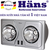 Đèn sưởi nhà tắm Hans 2 bóng H2B