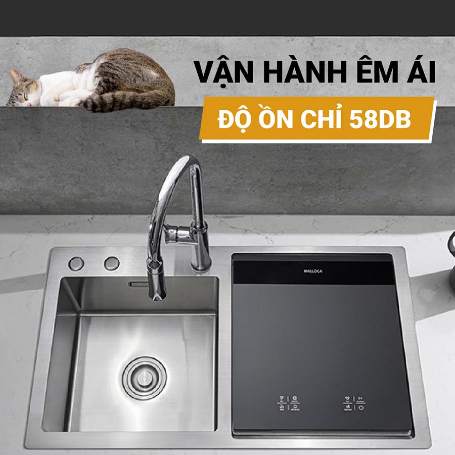 Máy rửa bát tích hợp Malloca WQP6-890F4
