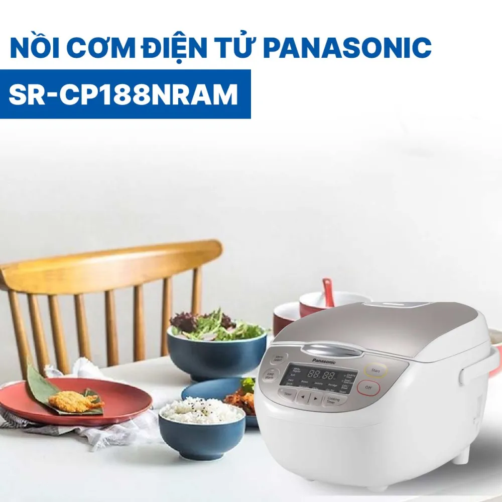 Nồi cơm điện tử Panasonic 1.8 lít SR-CP188NRAM
