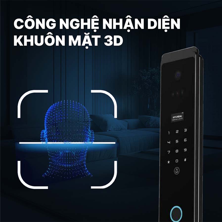 Khoá điện tử Hyundai cửa gỗ HY-SLA913F Black