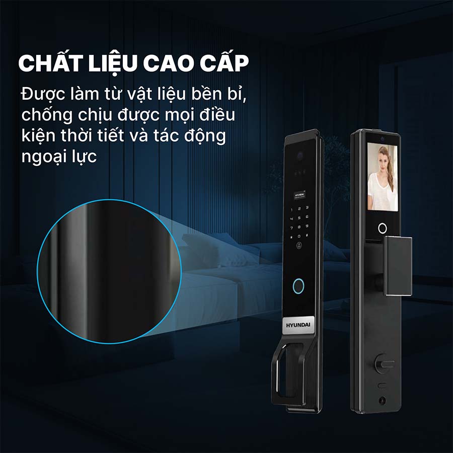 Khoá điện tử Hyundai cửa gỗ HY-SLA913F Black