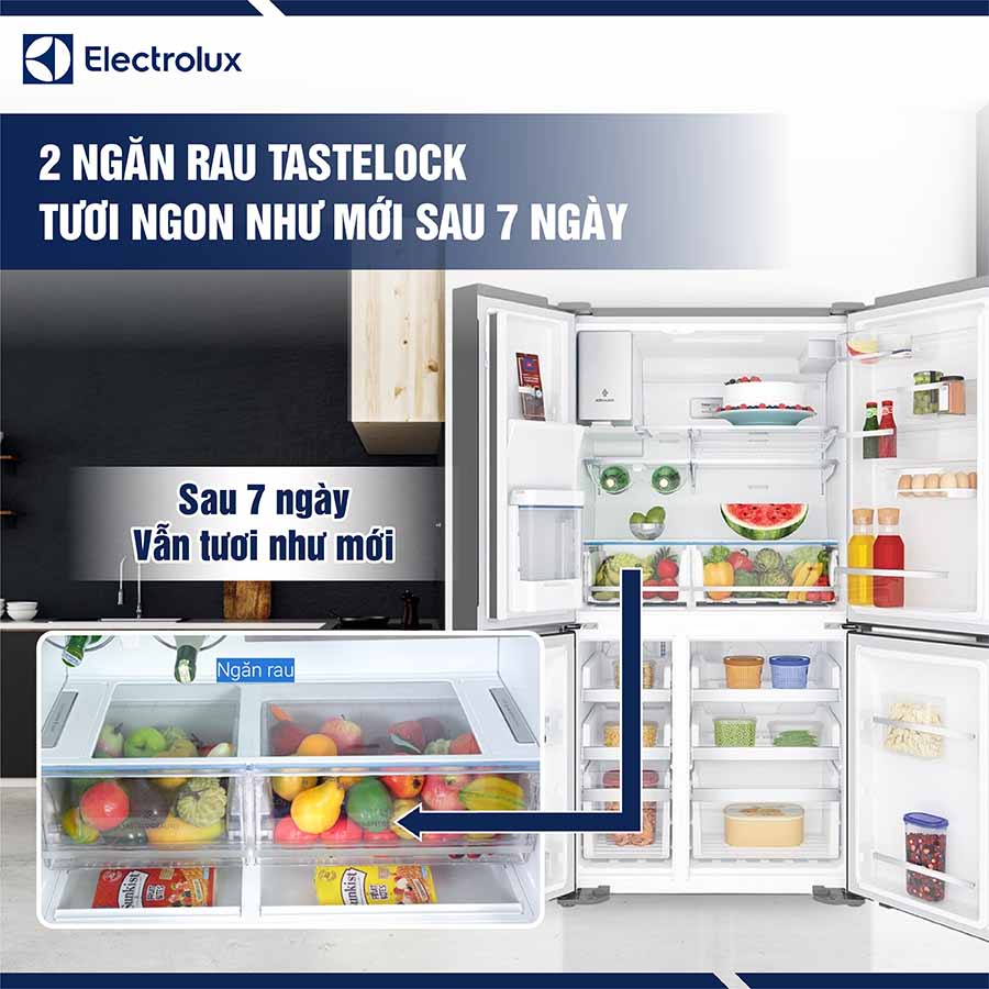 Tủ lạnh Electrolux Inverter 609 Lít EQE6879A-B