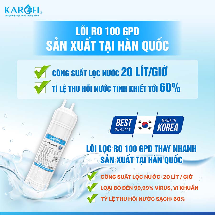 Máy lọc nước nóng lạnh Karofi Livotec 629