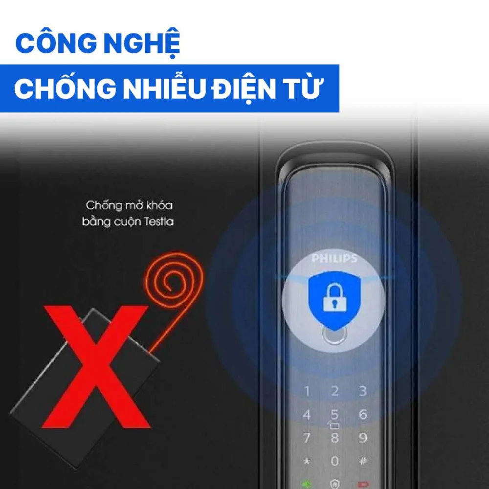 Khóa cửa vân tay cao cấp Philips DDL702E-5HWS