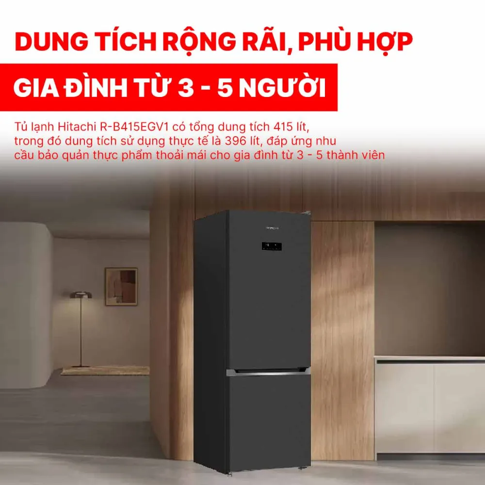 Tủ lạnh Hitachi Inverter 396 lít R-B415EGV1