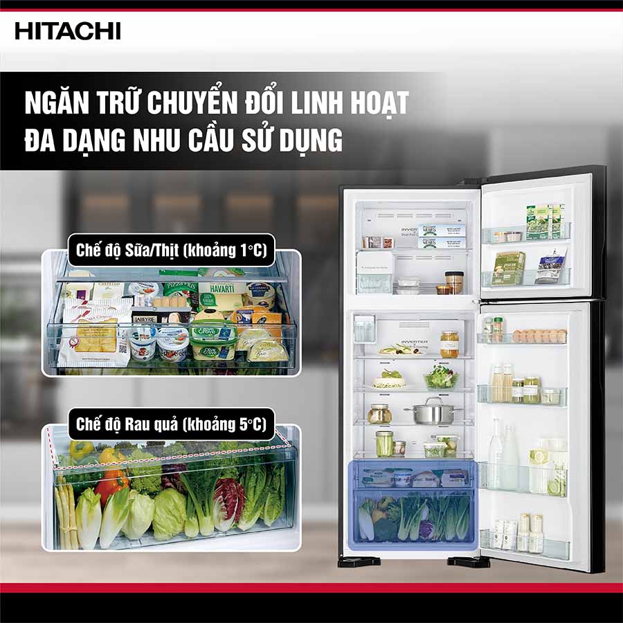 Tủ lạnh Hitachi Inverter 450 lít R-FG560PGV8X GBK