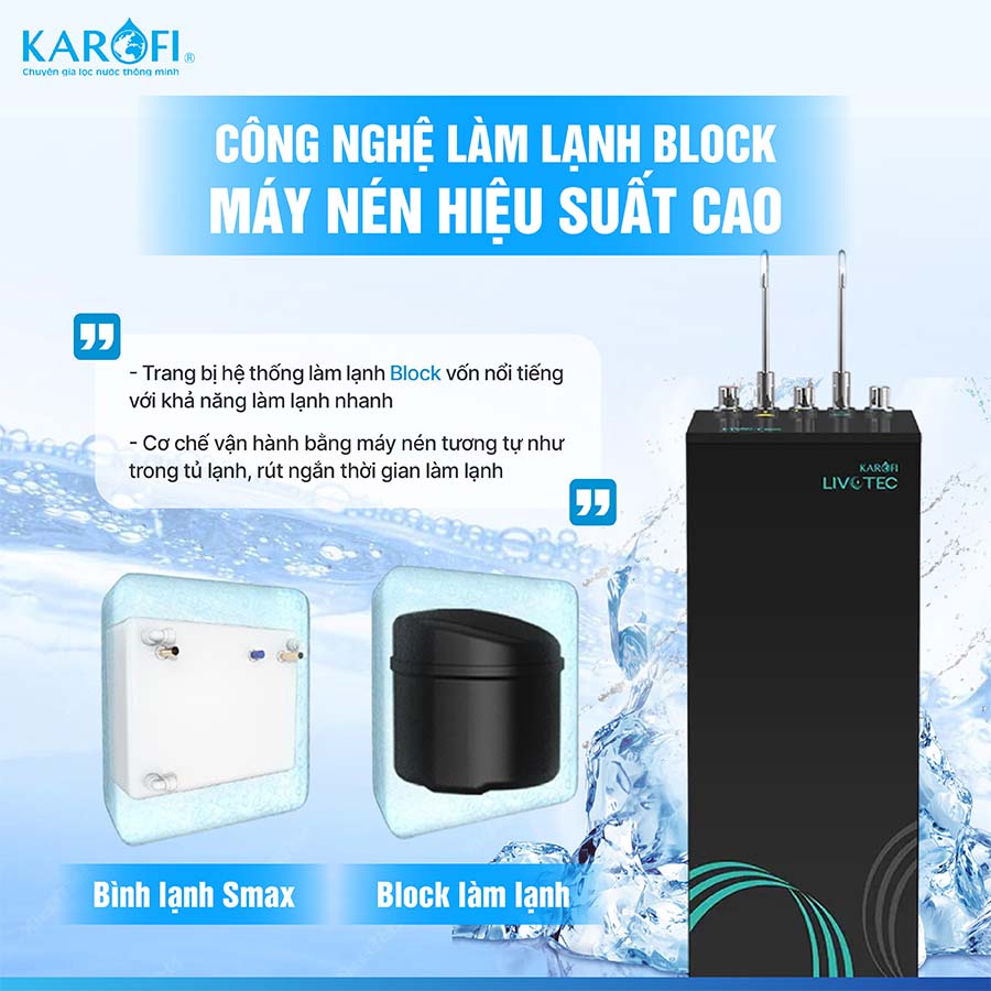 Máy lọc nước nóng lạnh Karofi Livotec 630