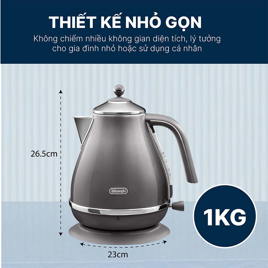 Ấm Siêu Tốc Delonghi KBOT2001.GY