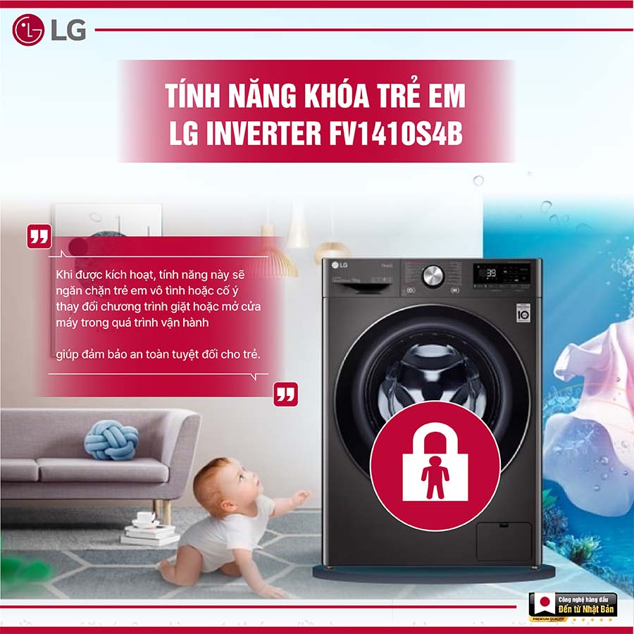 Máy giặt LG Inverter 10Kg FV1410S4B
